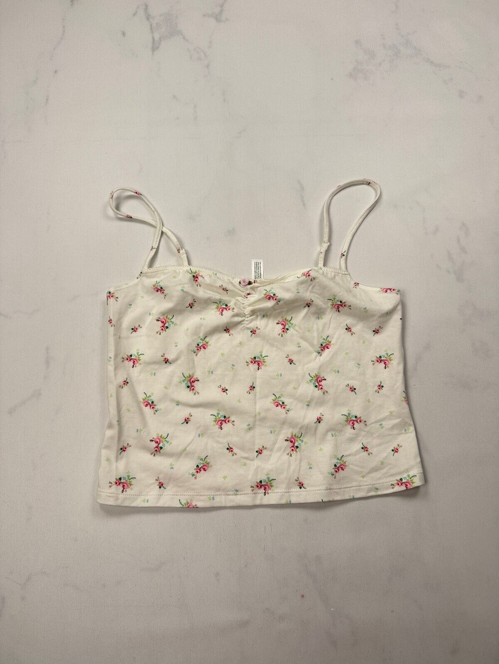 Wild Fable Printed Camisole Cream Modern Feminine Cropped - Womens M